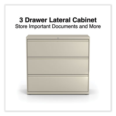 Alera Lateral File, 3 Legal/Letter/A4/A5-Size File Drawers, Putty, 42" x 18.63" x 40.25" (ALEHLF4241PY) ALEHLF4241PY