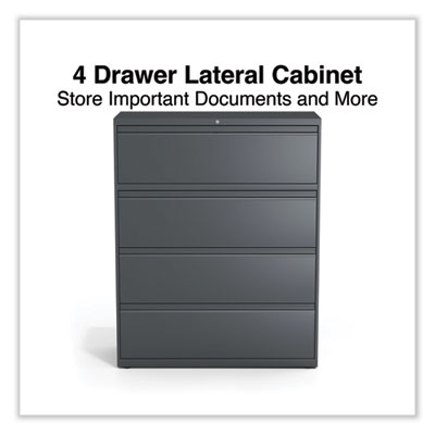Alera Lateral File, 4 Legal/Letter/A4/A5-Size File Drawers, Charcoal, 42" x 18.63" x 52.5" (ALEHLF4254CC) ALEHLF4254CC