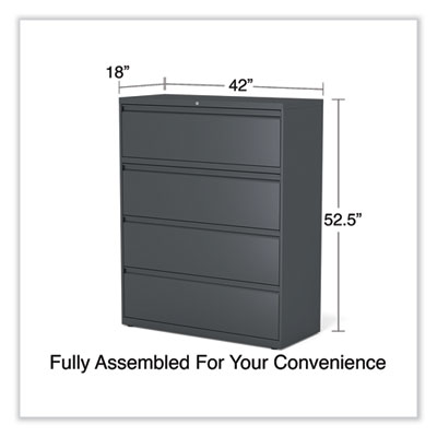Lateral File, 4 Legal/Letter/A4/A5-Size File Drawers, Charcoal, 42