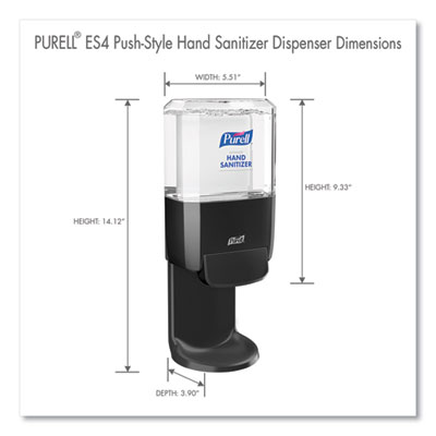 Push-Style Hand Sanitizer Dispenser, 1,200 mL, 5.25 x 8.56 x 12.13, Graphite