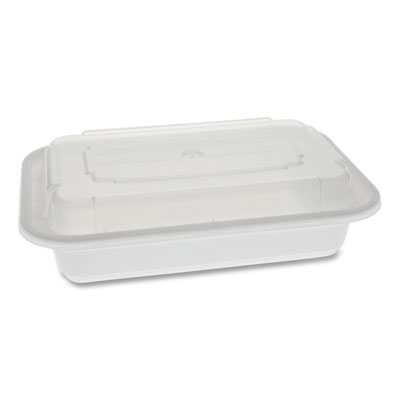 Newspring VERSAtainer Microwavable Containers, Round, 32 oz, 7 x 7 x 2.75, White/Clear, Plastic, 150/Carton