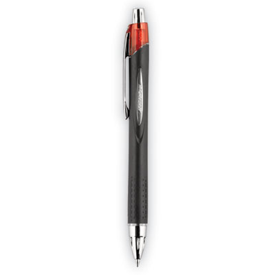 Jetstream Hybrid Gel Pen, Retractable, Bold 1 mm, Red Ink, Black/Silver/Red Barrel