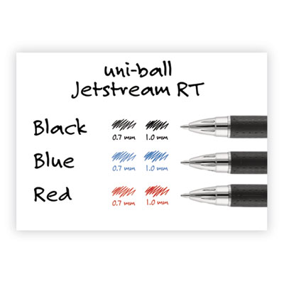 Jetstream Hybrid Gel Pen, Retractable, Bold 1 mm, Red Ink, Black/Silver/Red Barrel