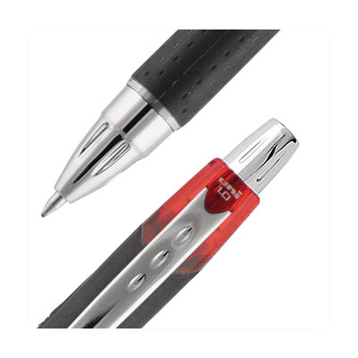 Jetstream Hybrid Gel Pen, Retractable, Bold 1 mm, Red Ink, Black/Silver/Red Barrel