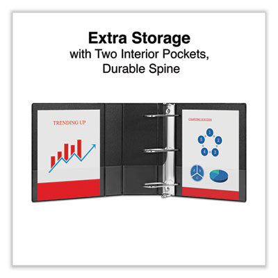 Deluxe Non-View D-Ring Binder with Label Holder, 3 Rings, 5