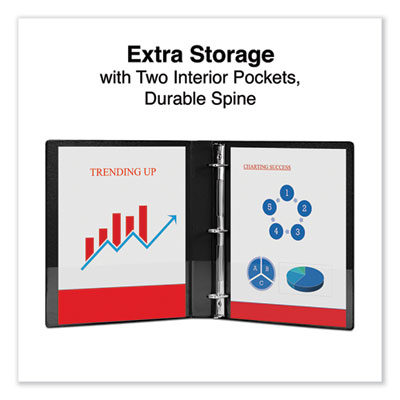 Deluxe Non-View D-Ring Binder with Label Holder, 3 Rings, 1