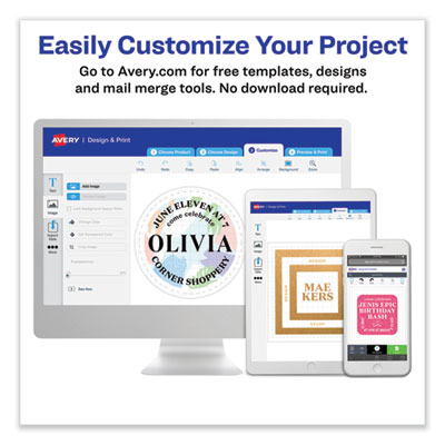 Avery Removable Multi-Use Labels, Inkjet/laser Printers, 3.33 X 4, White, 6/sheet, 25 Sheets/pack (AVE6464) AVE6464