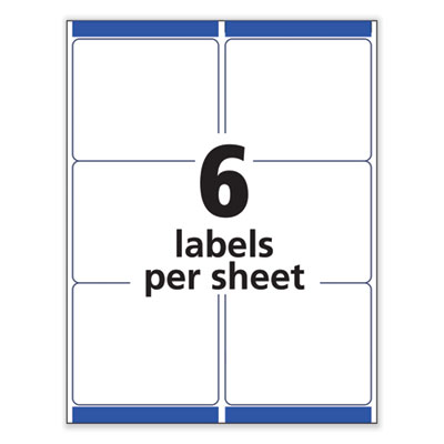 Removable Multi-Use Labels, Inkjet/Laser Printers, 3.33 x 4, White, 6/Sheet, 25 Sheets/Pack