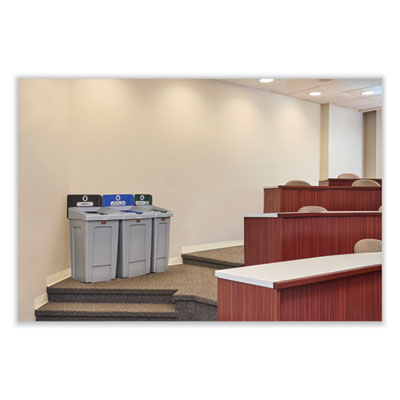 Slim Jim Recycling Station 1-Stream, Mixed Recycling Station, 33 gal, Resin, Gray