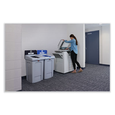 Slim Jim Recycling Station 1-Stream, Mixed Recycling Station, 33 gal, Resin, Gray