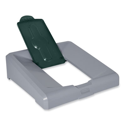 Slim Jim Recycling Station 1-Stream, Compost Collection Station, 33 gal, Resin, Gray