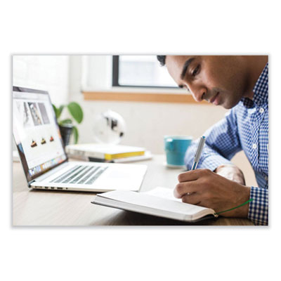 VISION Rollerball Pen, Stick, Fine 0.7 mm, Green Ink, Silver/Green/Clear Barrel, Dozen