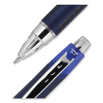Jetstream Hybrid Gel Pen, Retractable, Fine 0.7 mm, Blue Ink, Blue/Silver Barrel