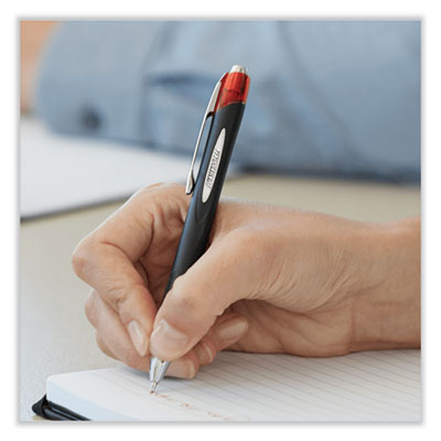 Jetstream Hybrid Gel Pen, Retractable, Fine 0.7 mm, Blue Ink, Blue/Silver Barrel