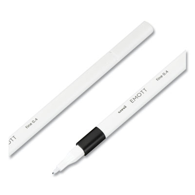 EMOTT Porous Point Pen, Stick, Fine 0.4 mm, Assorted Ink Colors, White Barrel, 10/Pack