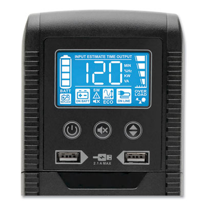 ECO Series Desktop UPS Systems with USB Monitoring, 8 Outlets, 1,000 VA, 316 J