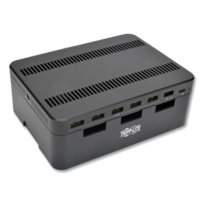 USB Charging Station with Quick Charge 3.0, 7 Devices, 4.9 x 2.6 x 6.6, Black
