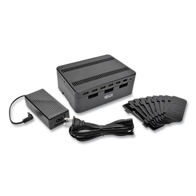 USB Charging Station with Quick Charge 3.0, 7 Devices, 4.9 x 2.6 x 6.6, Black