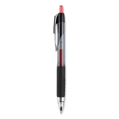 Signo 207 Gel Pen, Retractable, Medium 0.7 mm, Red Ink, Smoke/Black/Red Barrel, Dozen