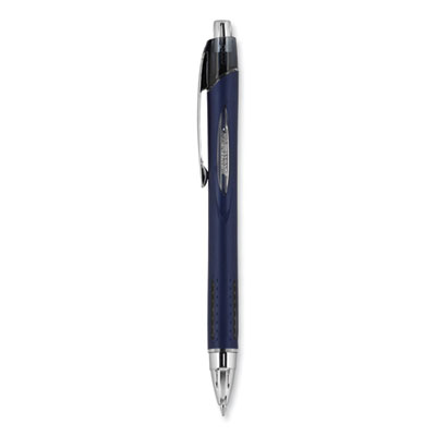 Jetstream Hybrid Gel Pen, Retractable, Fine 0.7 mm, Black Ink, Blue/Silver Barrel