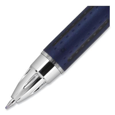 Jetstream Hybrid Gel Pen, Retractable, Fine 0.7 mm, Black Ink, Blue/Silver Barrel