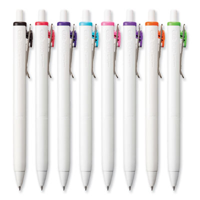 uniONE Gel Pen, Retractable, Medium 0.7 mm, Assorted Inspirational Ink and Barrel Colors, 8/Pack
