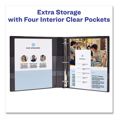 Heavy-Duty Non Stick View Binder with DuraHinge and Slant Rings, 3 Rings, 3