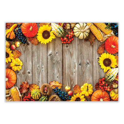 Autumn Days Multi-Pack Placemats, 10 x 14, Three Different Designs, 1,000/Carton