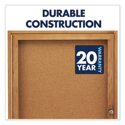 Enclosed Indoor Cork Bulletin Board with One Hinged Door, 24