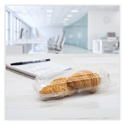 Dart StayLock Clear Hinged Lid Containers, 4.5 x 8.5 x 2.1, Clear, Plastic, 250/Carton (DCCC18UT1) DCCC18UT1