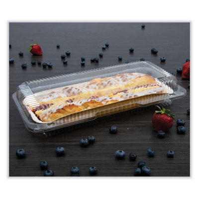 Dart StayLock Clear Hinged Lid Containers, 8 x 13.38 x 2.6, Clear, Plastic, 200/Carton (DCCPET90UT1) DCCPET90UT1