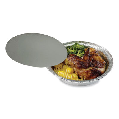 Round Aluminum To-Go Containers with Lid, 24 oz, 7