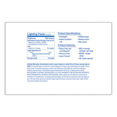 Led Par38 Non-Dimmable Outdoor Flood Light Bulb, 15 W, Bright White, 2/pack