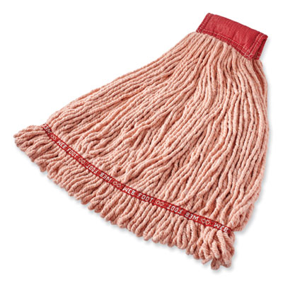 Web Foot BLEND SHRINKLESS Mop Head, Cotton/Synthetic, Small, Orange, 6/Carton