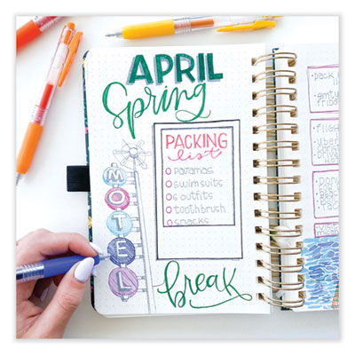 Sarasa Clip Gel Pen, Retractable, Medium 0.7 mm, Black Ink, Clear/Black Barrel, 12/Pack