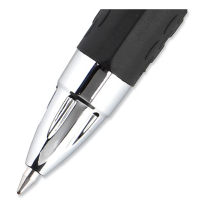 Signo 207 Gel Pen, Retractable, Medium 0.7 mm, Black Ink, Clear/Black Barrel, 5/Pack