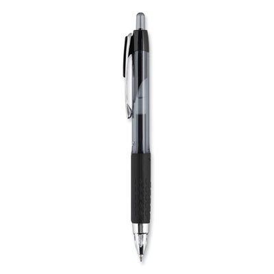 Signo 207 Gel Pen, Retractable, Medium 0.7 mm, Black Ink, Clear/Black Barrel, 5/Pack