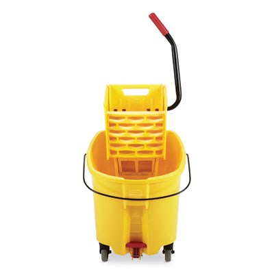 WaveBrake 2.0 Bucket/Wringer Combos, Side-Press with Drain, 8.75 gal, Yellow