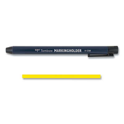 Wax-Based Marking Pencil, 4.4 mm, Yellow Wax, Navy Blue Barrel, 10/Box