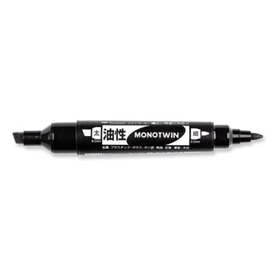 Mono Twin Bold Permanent Marker, Fine/Broad Tips, Black, 10/Box
