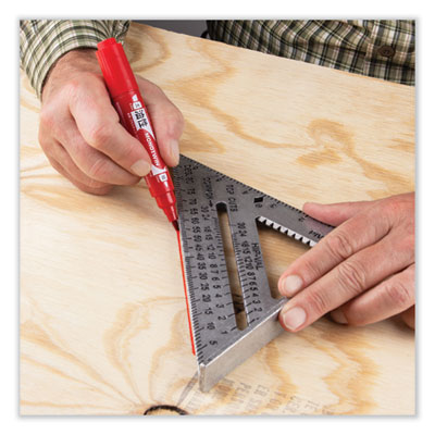 Mono Twin Bold Permanent Marker, Fine/Broad Tips, Red, 10/Box