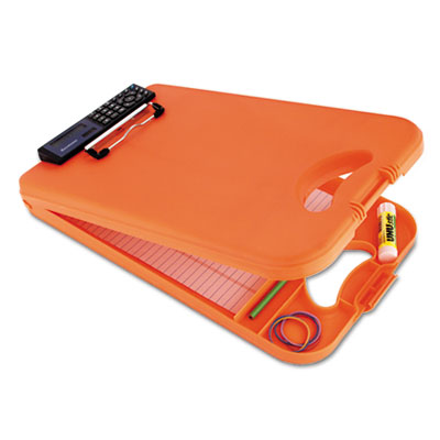 DeskMate II with Calculator, 0.5" Clip Capacity, Holds 8.5 x 11 Sheets, Hi-Vis Orange SAU00543