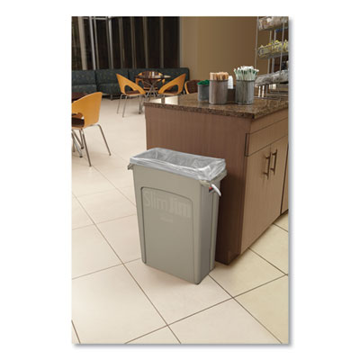 Slim Jim with Venting Channels, 16 gal, Plastic, Beige, 4/Carton