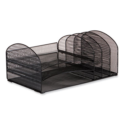 Safco® Mesh Desk Organizer With Three Horizontal/Three Upright Sections