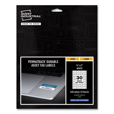 Avery® PermaTrack® Durable White Asset Tag Labels