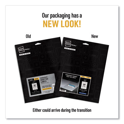 Avery Permatrack Durable White Asset Tag Labels, Laser Printers, 0.75 X 2, White, 30/sheet, 8 Sheets/pack (AVE61526) AVE61526