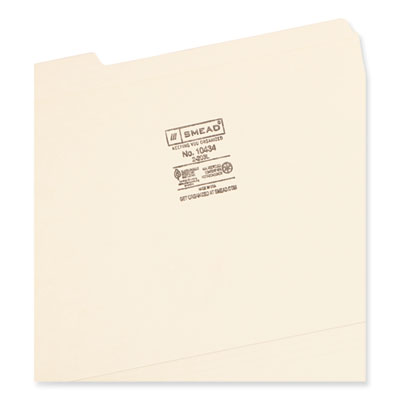 Reinforced Tab Manila File Folders, 1/3-Cut Tabs: Assorted, Letter Size, 0.75