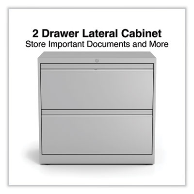 Lateral File, 2 Legal/Letter-Size File Drawers, Light Gray, 30