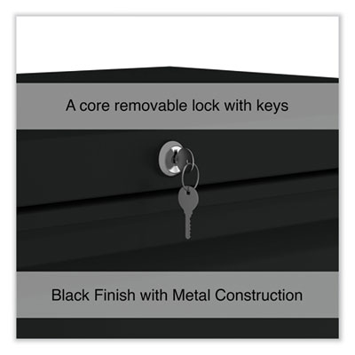 Lateral File, 4 Legal/Letter-Size File Drawers, Black, 30