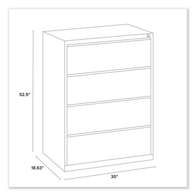 Lateral File, 4 Legal/Letter-Size File Drawers, Putty, 30